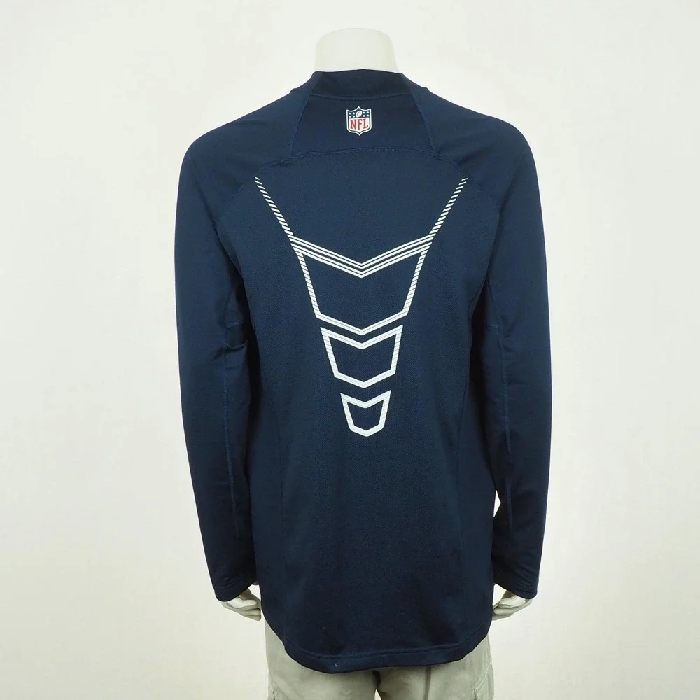 Nike Denver Broncos Hyperwarm NFL Mock Shirt Mens 2XL XXL Navy Blue Training